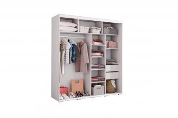Шкаф-купе Крафт-6 белый 1600 мм (БТС) в Сухом Логу - suhoj-log.mebel-e96.ru