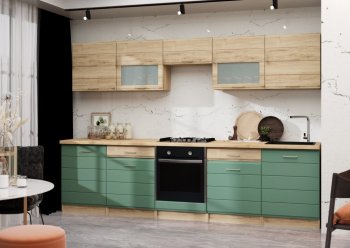 Кухонный гарнитур 3000 мм Кремона фисташка (Росток) в Сухом Логу - suhoj-log.mebel-e96.ru
