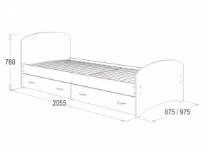 Кровать-6 одинарная с 2-мя ящиками (800*2000) в Сухом Логу - suhoj-log.mebel-e96.ru