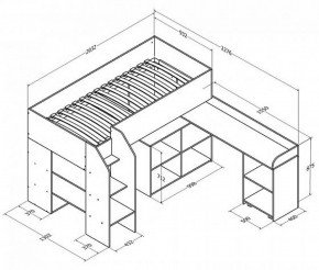 Кровать-чердак Теремок-2 Дуб молочный в Сухом Логу - suhoj-log.mebel-e96.ru