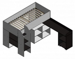 Кровать-чердак Теремок-2 Дуб молочный/Розовый в Сухом Логу - suhoj-log.mebel-e96.ru