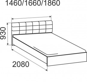 Кровать интерьерная Лита с латами 1400*2000 в Сухом Логу - suhoj-log.mebel-e96.ru