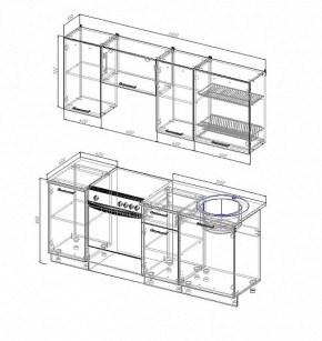 Кухонный гарнитур Антрацит 2000 в Сухом Логу - suhoj-log.mebel-e96.ru