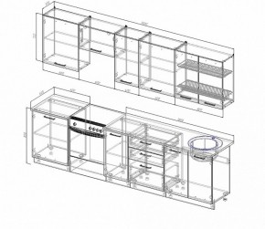 Кухонный гарнитур Антрацит 3000 в Сухом Логу - suhoj-log.mebel-e96.ru