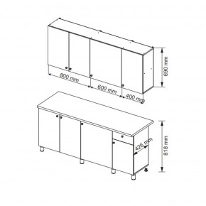 Кухонный гарнитур POINT 1800 мм (Гор) в Сухом Логу - suhoj-log.mebel-e96.ru