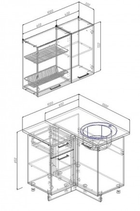 Кухонный гарнитур угловой Прима 1000*1000 в Сухом Логу - suhoj-log.mebel-e96.ru