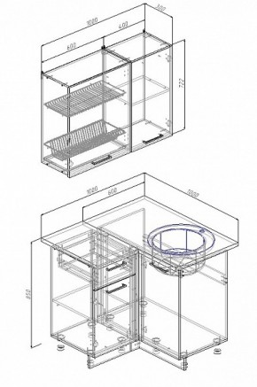 Кухонный гарнитур угловой Сатин 1000*1000 в Сухом Логу - suhoj-log.mebel-e96.ru