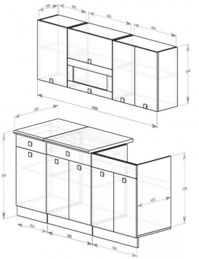 Кухонный гарнитур Виола 1600 мм (Зарон) в Сухом Логу - suhoj-log.mebel-e96.ru