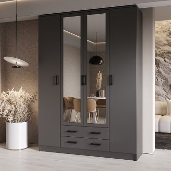 Шкаф Квадро 1600 мм Графит (Эра) в Сухом Логу - suhoj-log.mebel-e96.ru