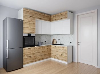 Кухонный гарнитур угловой Лада 2200*1700 мм (Санвут) в Сухом Логу - suhoj-log.mebel-e96.ru