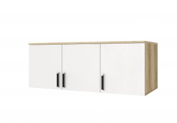 Шкаф Лагуна с антресолью делано/белый (Текс) в Сухом Логу - suhoj-log.mebel-e96.ru