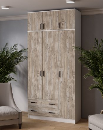 Шкаф 1200 мм Лагуна с антресолью дуб юкон (Текс) в Сухом Логу - suhoj-log.mebel-e96.ru