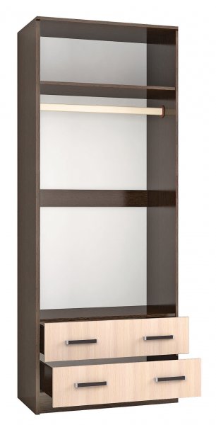 Шкаф 800 мм Лагуна с антресолью венге/дуб (Текс) в Сухом Логу - suhoj-log.mebel-e96.ru