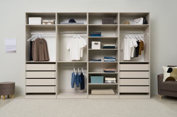 Гардеробная/шкаф 3200 мм Ларго №2 открытая Кашемир (Миф) в Сухом Логу - suhoj-log.mebel-e96.ru