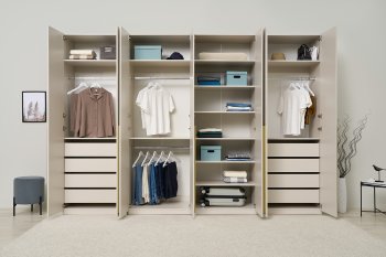 Гардеробная/шкаф 3200 мм Ларго №2 Кашемир (Миф) в Сухом Логу - suhoj-log.mebel-e96.ru