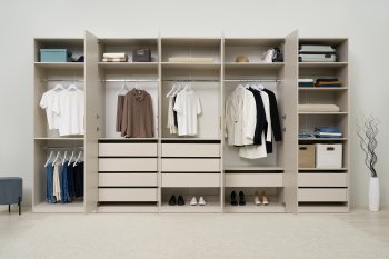 Гардеробная/шкаф 4000 мм Ларго №4 Кашемир (Миф) в Сухом Логу - suhoj-log.mebel-e96.ru