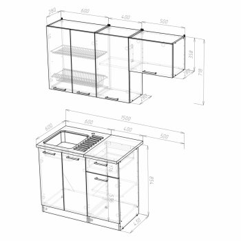 Кухонный гарнитур Лариса нормал 2 1500 мм (Герда) в Сухом Логу - suhoj-log.mebel-e96.ru