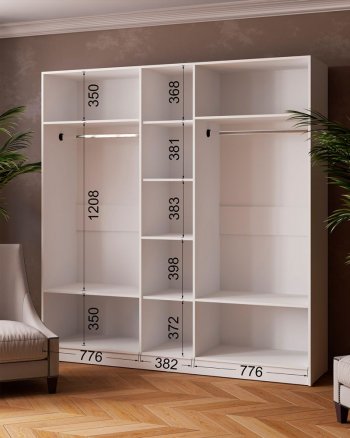 Шкаф 2000 мм Ларс с зеркалом белый (Микон) в Сухом Логу - suhoj-log.mebel-e96.ru