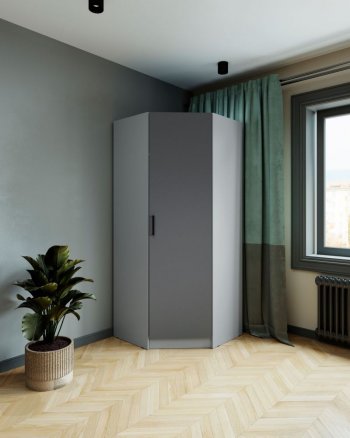 Шкаф угловой Ларс (угол скос), Серый камень/графит (Микон) в Сухом Логу - suhoj-log.mebel-e96.ru