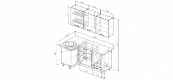 Угловой кухонный гарнитур Латте 1800х1000 мм в Сухом Логу - suhoj-log.mebel-e96.ru