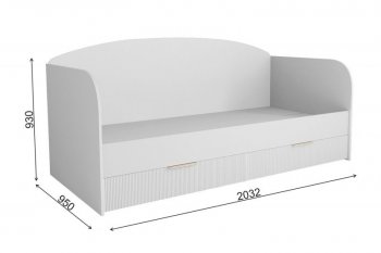 Кровать Лавис ДКД 2000.1 с ящиками белый софт (ДСВ) в Сухом Логу - suhoj-log.mebel-e96.ru