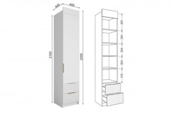 Шкаф Лавис ШД 450.1, белый софт (ДСВ) в Сухом Логу - suhoj-log.mebel-e96.ru