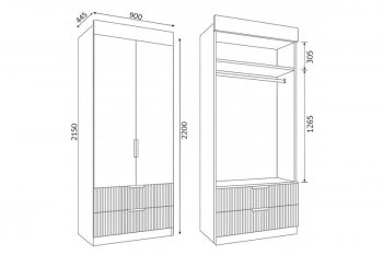 Шкаф Лавис ШД 900.1, белый софт (ДСВ) в Сухом Логу - suhoj-log.mebel-e96.ru