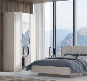 Шкаф распашной 1400 мм Лежер ШК-3103 холст белый (СанТан) в Сухом Логу - suhoj-log.mebel-e96.ru