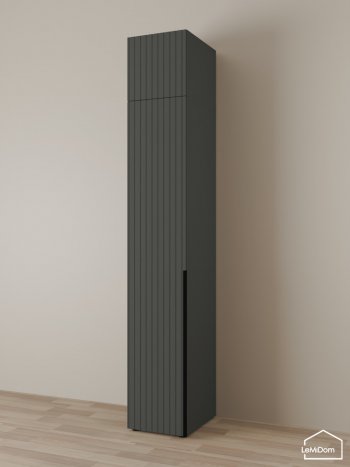 Шкаф с антресолью 400 мм Linnea MHR-1A-1 2450х400х510 (Графит-М 11.1.25) в Сухом Логу - suhoj-log.mebel-e96.ru
