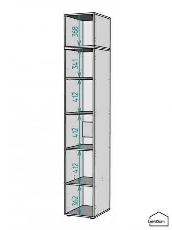 Шкаф с антресолью 400 мм Linnea MHR-1A-2 2450х400х510 (Графит-М 11.1.25) в Сухом Логу - suhoj-log.mebel-e96.ru