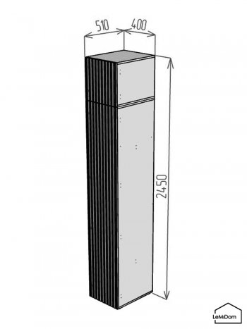 Шкаф с антресолью 400 мм Linnea MHR-1A-2 2450х400х510 (Белый-М 11.1.2) в Сухом Логу - suhoj-log.mebel-e96.ru