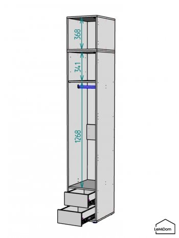 Шкаф с антресолью 400 мм Linnea MHR-1A-3 2450х400х510 (Белый-М 11.1.1) в Сухом Логу - suhoj-log.mebel-e96.ru