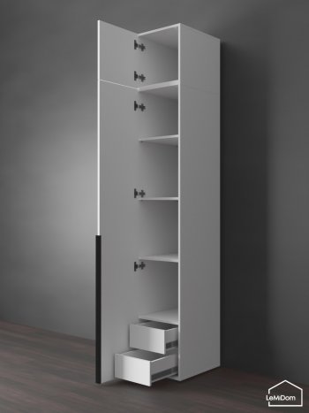 Шкаф с антресолью 400 мм Linnea MHR-1A-4 2450х400х510 (Белый-М 11.1.2) в Сухом Логу - suhoj-log.mebel-e96.ru