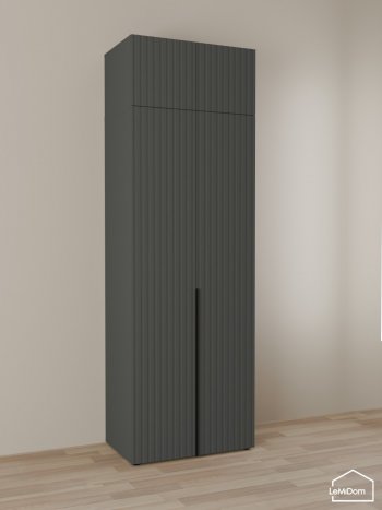 Шкаф с антресолью 800 мм Linnea MHR-2A-2 2450х800х510 (Графит-М 11.1.25) в Сухом Логу - suhoj-log.mebel-e96.ru