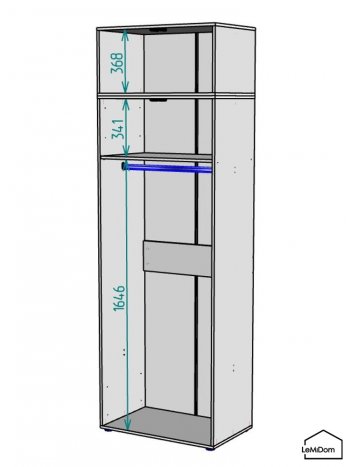 Шкаф с антресолью 800 мм Linnea MHR-2A-1 2450х800х510 (Графит-М 11.1.25) в Сухом Логу - suhoj-log.mebel-e96.ru