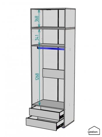 Шкаф с антресолью 800 мм Linnea MHR-2A-3 2450х800х510 (Белый-М 11.1.1) в Сухом Логу - suhoj-log.mebel-e96.ru