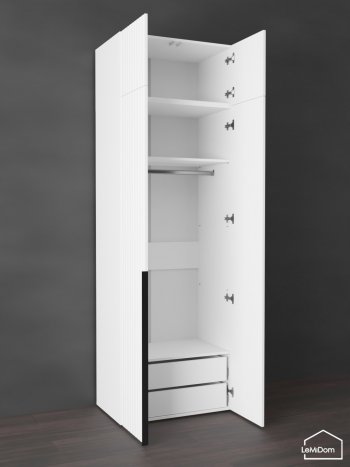 Шкаф с антресолью 800 мм Linnea MHR-2A-3 2450х800х510 (Белый-М 11.1.1) в Сухом Логу - suhoj-log.mebel-e96.ru
