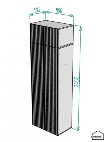 Шкаф с антресолью 800 мм Linnea MHR-2A-1 2450х800х510 (Белый-М 11.1.1) в Сухом Логу - suhoj-log.mebel-e96.ru