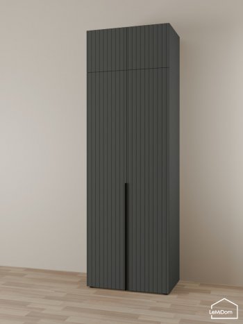 Шкаф с антресолью 800 мм Linnea MHR-2A-3 2450х800х510 (Графит-М 11.1.25) в Сухом Логу - suhoj-log.mebel-e96.ru