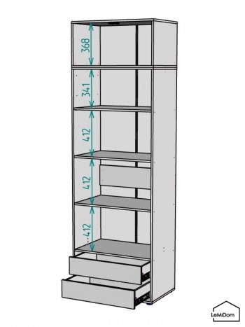 Шкаф с антресолью 800 мм Linnea MHR-2A-4 2450х800х510 (Белый-М 11.1.1) в Сухом Логу - suhoj-log.mebel-e96.ru