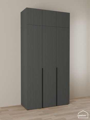 Шкаф с антресолью 1200 мм Linnea MHR-3A-1 2450х1200х510 (Графит-М 11.1.25) в Сухом Логу - suhoj-log.mebel-e96.ru