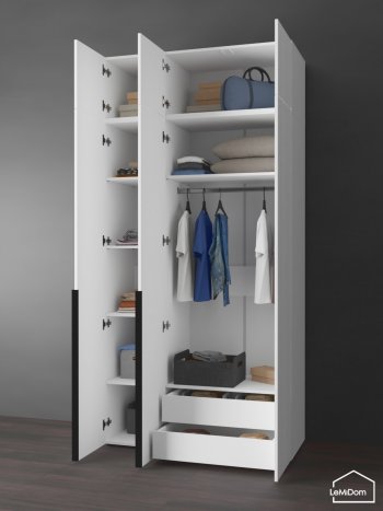 Шкаф с антресолью 1200 мм Linnea MHR-3A-2 2450х1200х510 (Белый-М 11.1.1) в Сухом Логу - suhoj-log.mebel-e96.ru