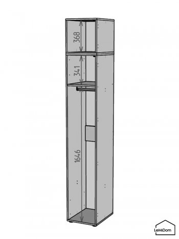Шкаф с антресолью 400 мм Linnea MHR-1A-1 2450х400х510 (ДВ-М 11.1.25) в Сухом Логу - suhoj-log.mebel-e96.ru