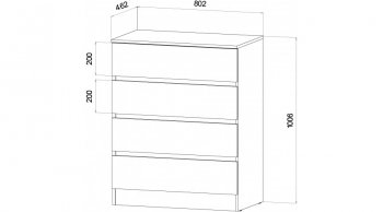 Комод 4 ящика Ленора вотан/Кашемир (Лин) в Сухом Логу - suhoj-log.mebel-e96.ru