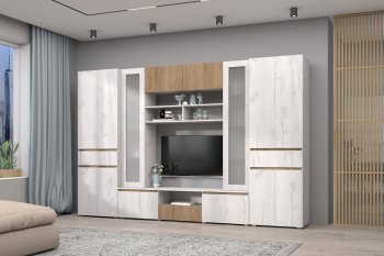 Стенка Лиана комп.2 крафт (Зарон) в Сухом Логу - suhoj-log.mebel-e96.ru