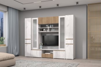 Стенка Лиана комп.3 крафт (Зарон) в Сухом Логу - suhoj-log.mebel-e96.ru