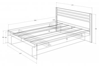 Кровать двуспальная Лиана графит (Зарон) в Сухом Логу - suhoj-log.mebel-e96.ru