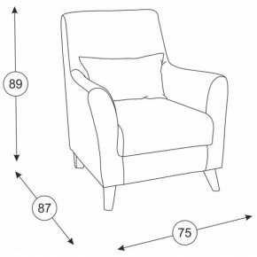 Либерти кресло, ткань ТК 231, ШхГхВ 75х87х89 см. в Сухом Логу - suhoj-log.mebel-e96.ru