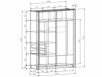 Шкаф-купе 1600 мм Либерти (Росток) в Сухом Логу - suhoj-log.mebel-e96.ru