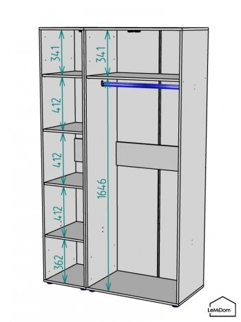 Шкаф Linnea MHR-3-1 2050х1200х510 (Белый-М 11.1.2) в Сухом Логу - suhoj-log.mebel-e96.ru